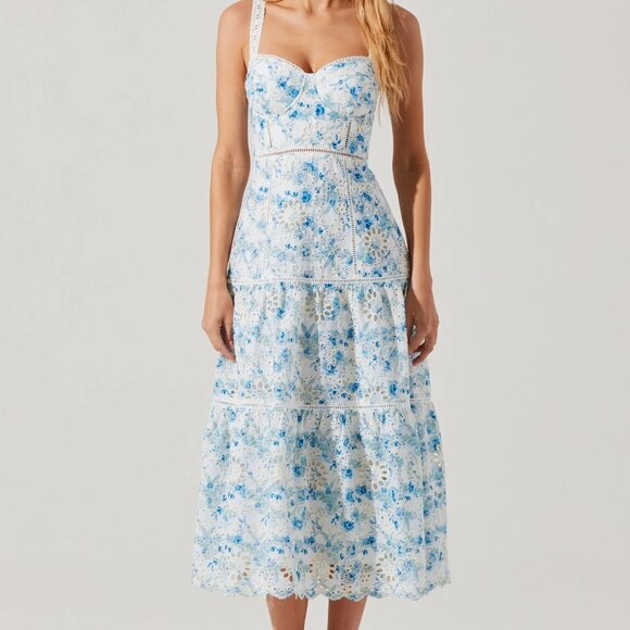 Pellagia Floral Eyelet Midi Dress - Picture 4 of 6